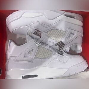 Nike Air Jordan 4 Retro 'Pure Money' (2017) sneakers white with metallic accents